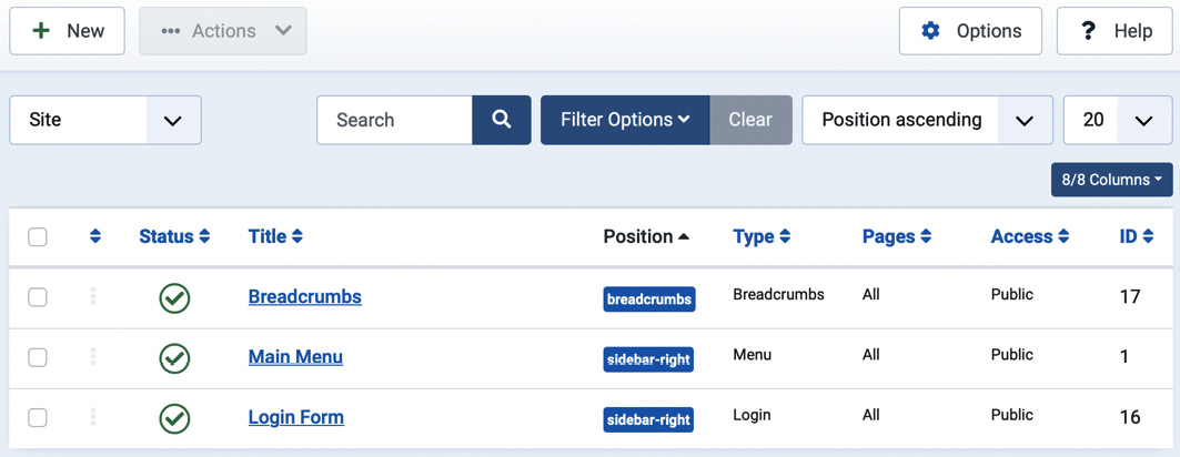 Figure 4.8 – Site modules