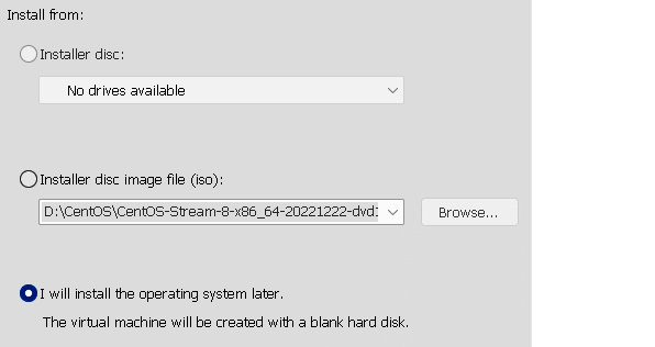 Figure 1.10 – Choosing the operating system media