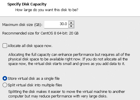 Figure 1.19 – Setting the disk capacity