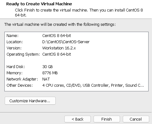 Figure 1.21 – Ready to Create Virtual Machine