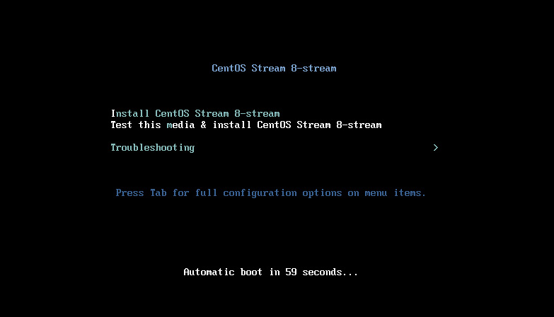 Figure 1.23 – Powering on CentOS 8-Stream