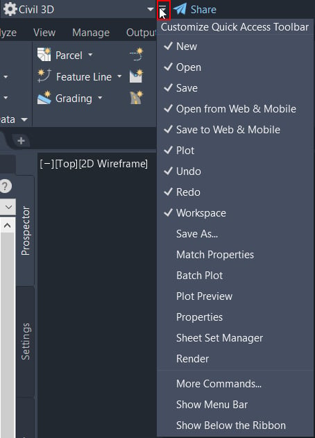 Figure 1.7 – Customize Quick Access Toolbar
