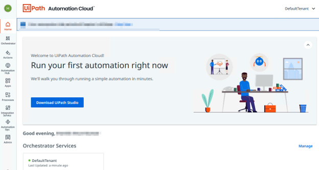 Figure 1.5 – UiPath Automation Cloud
