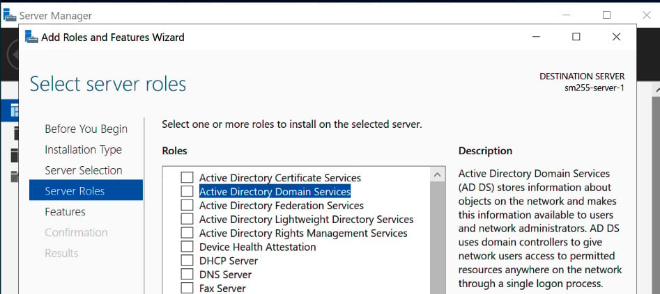 Figure 1.16 – The Select server roles screen
