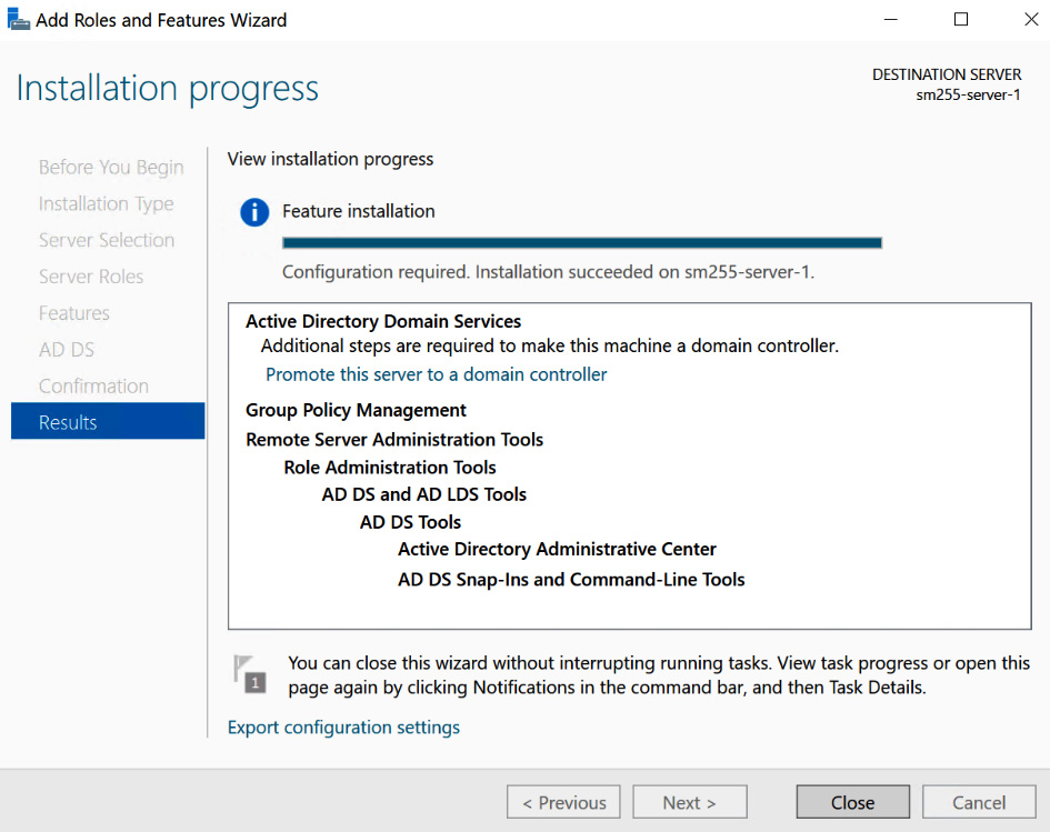 Figure 1.18 – The Installation progress screen