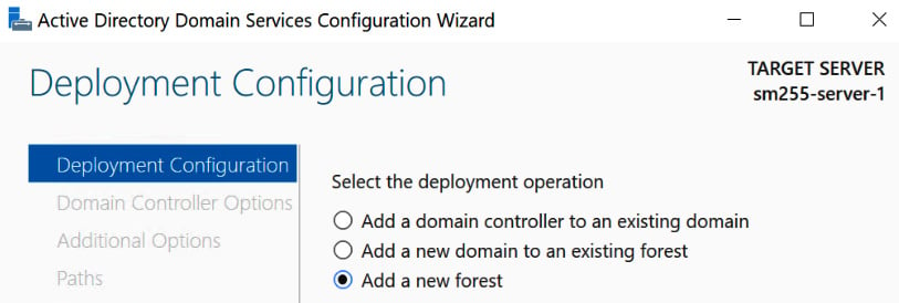 Figure 1.20 – The Deployment Configuration screen
