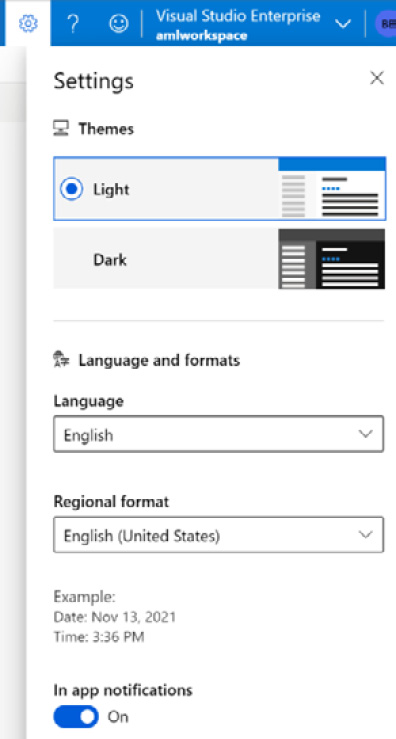 Figure 1.10 – Settings for workspace customization