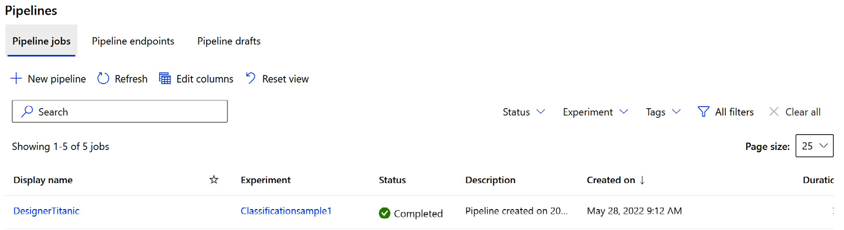 Figure 1.21 – The Pipelines display