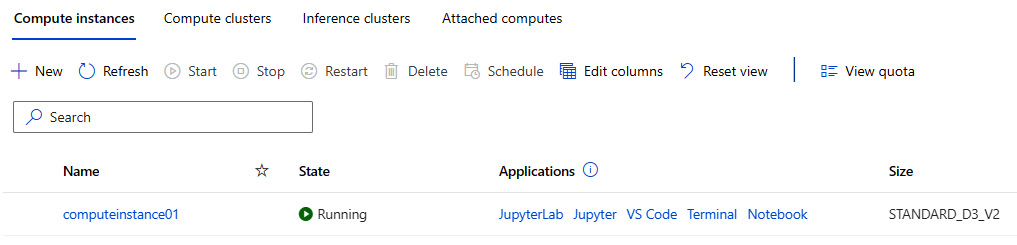 Figure 1.31 – List of compute instances