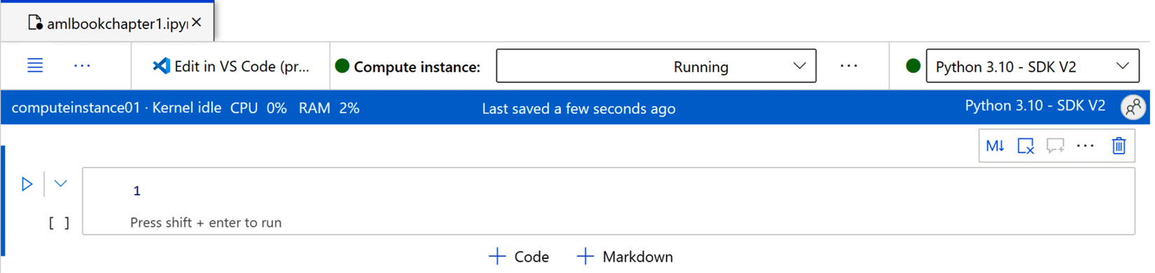 Figure 1.33 – New notebook