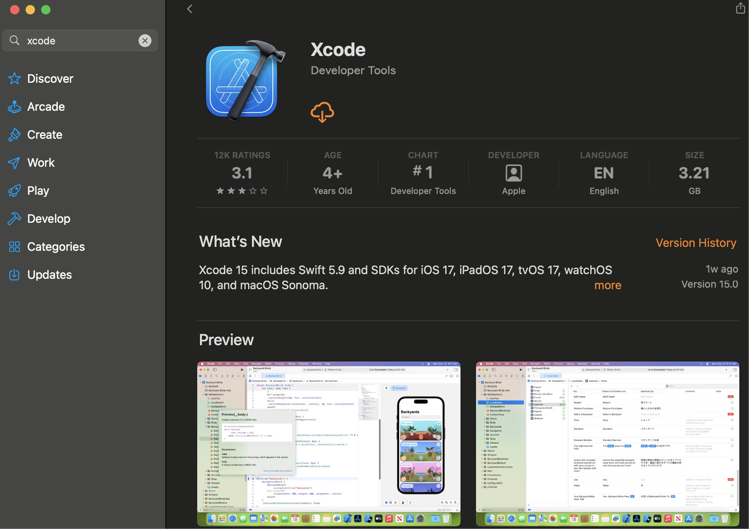 Figure 1.1 – Xcode in the App Store