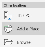 Figure 1.19 – Available locations when saving documents
