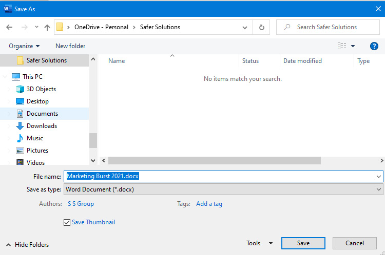 Figure 1.22 – Adding or amending the File name: description
