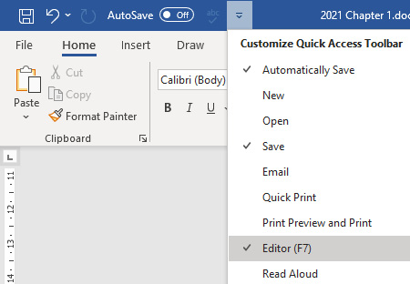 Figure 1.4 – The QAT drop-down list
