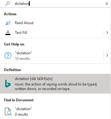 Figure 1.7 – Using the Search facility to locate a feature
