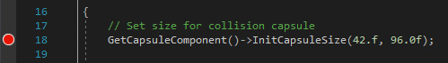 Figure 2.3 – Collision capsule init code
