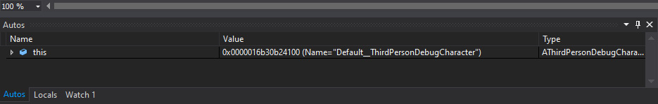 Figure 2.5 – Visual Studio variable watch window
