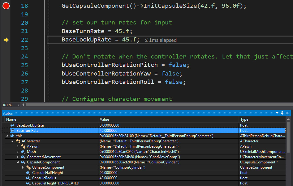 Figure 2.8 – BaseTurnRate updated value
