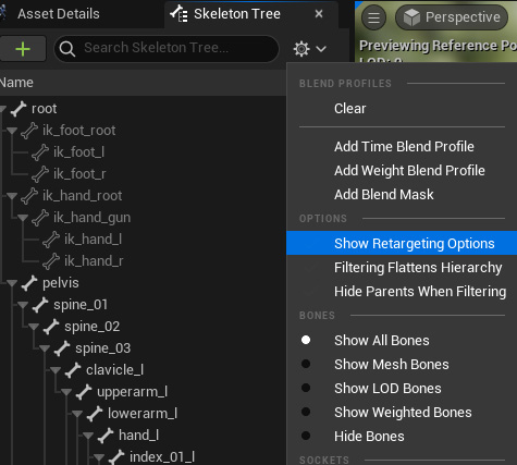 Figure 2.14 – Show Retargeting Options
