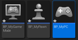 Figure 2.17 – Game Mode, Pawn, and Player Controller names
