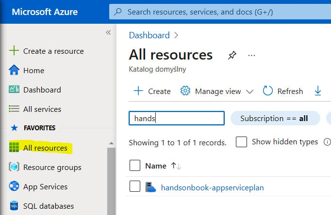 Figure 1.10 – Created App Service plan visible in the Azure portal
