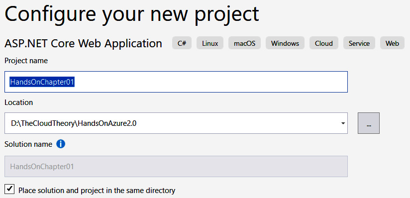 Figure 1.12 – Configuring a new project
