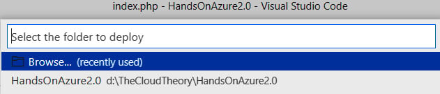 Figure 1.25 – Selecting a folder to deploy from
