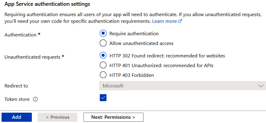 Figure 1.38 – Default authentication settings
