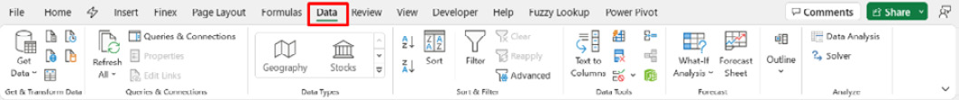 Figure 1.10 – Enabling the Data tab in Microsoft Excel