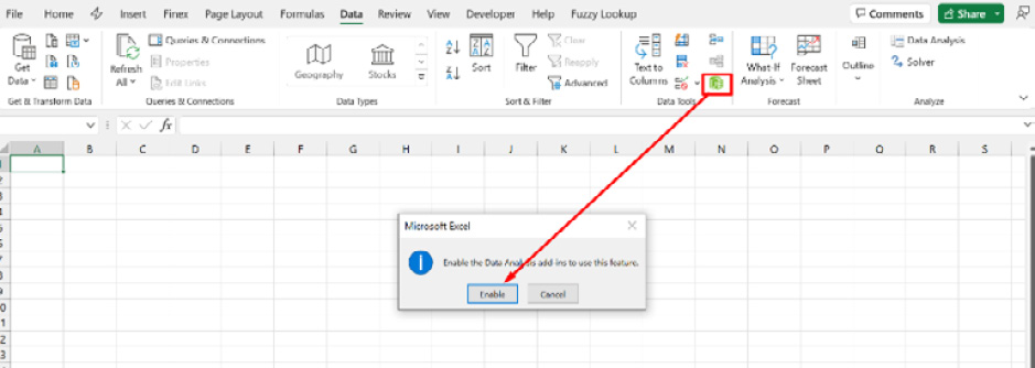 Figure 1.12 – Pop-up message while enabling Power Pivot