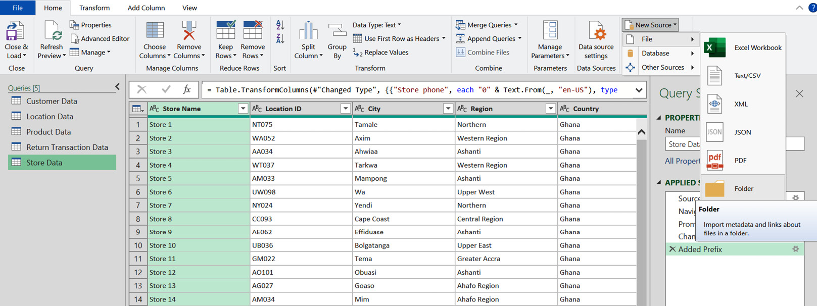 Figure 3.25 – Getting data from a folder