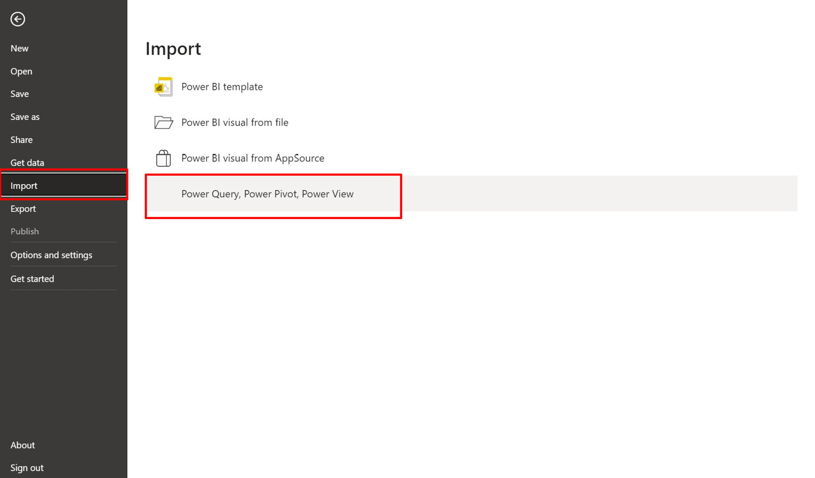 Figure 10.34 – Accessing the Import option