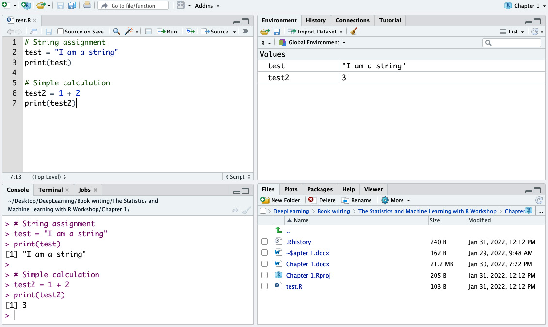 Figure 1.6 – Assigning a string and performing basic computation