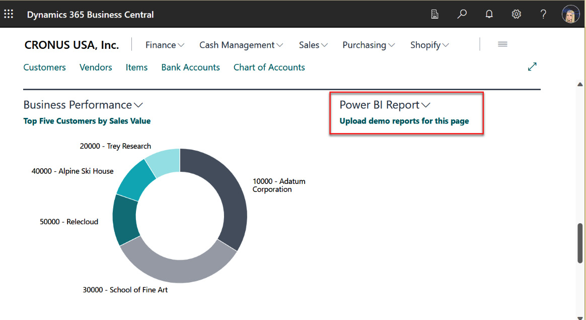 Figure 9.2 – Business Central home page