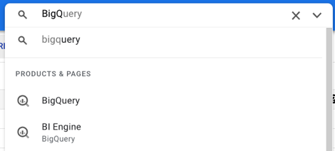 Figure 1.5 - BigQuery by search