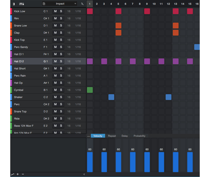 Figure 9.16: The Automation Lane ﻿in the Pattern Editor