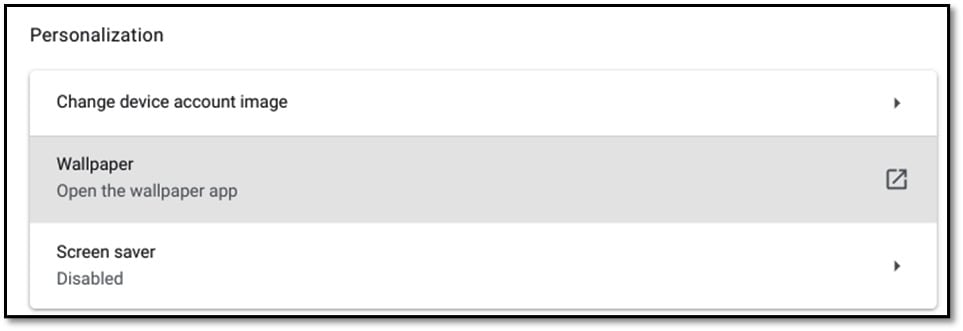 Figure 1.18 – The Personalization menu 