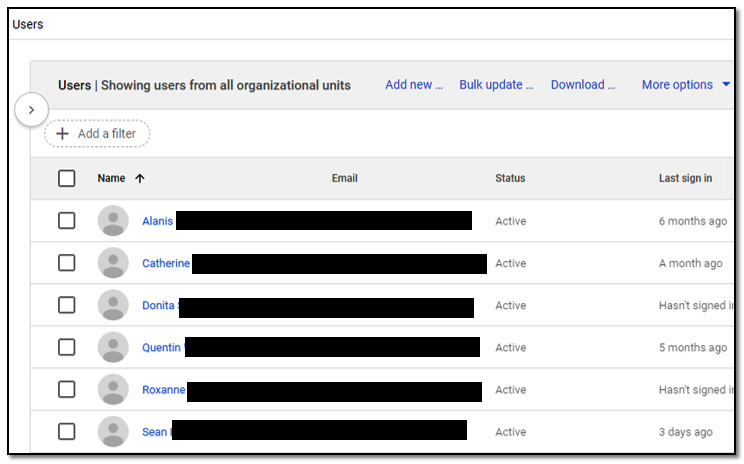 Figure 10.1 – Users screen