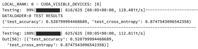 Figure 1.2 – The test results of our first DL model
