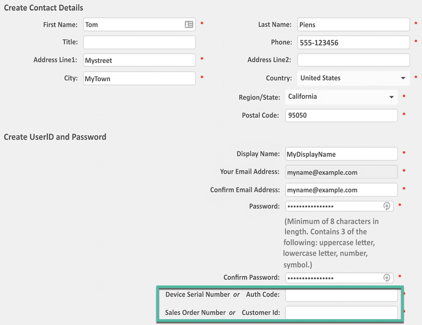 Figure 2.7 – General information and device and sales order details 