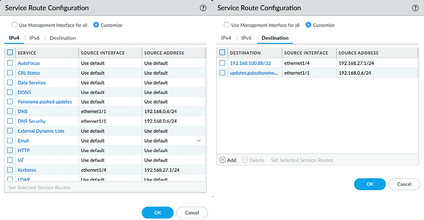 Figure 2.28 – Service Route Configuration