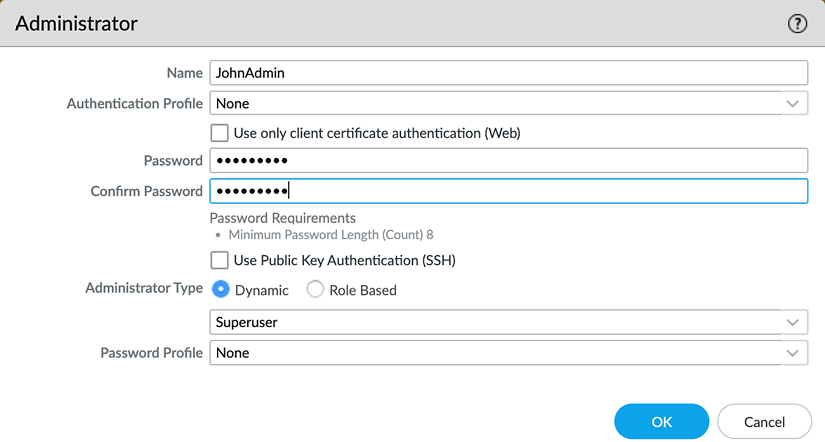 Figure 2.29 – Creating a new admin account 