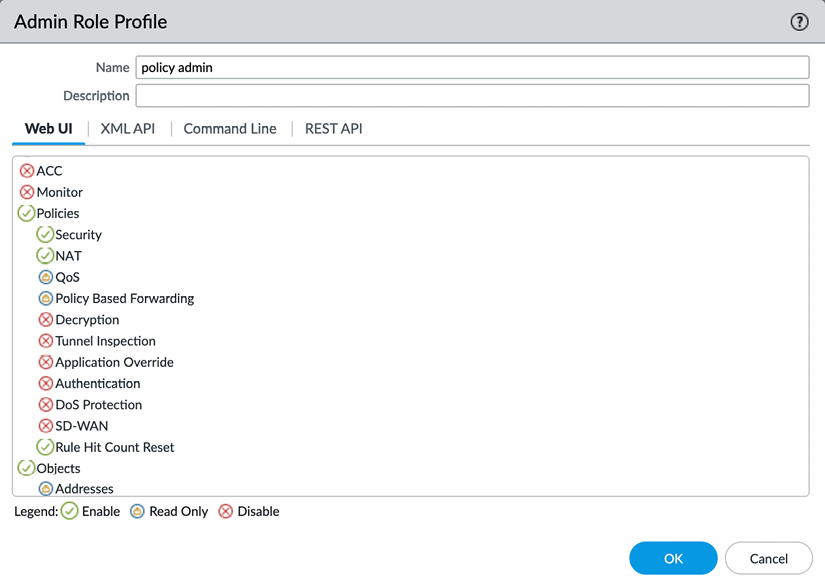 Figure 2.32 – Admin Role Profile 