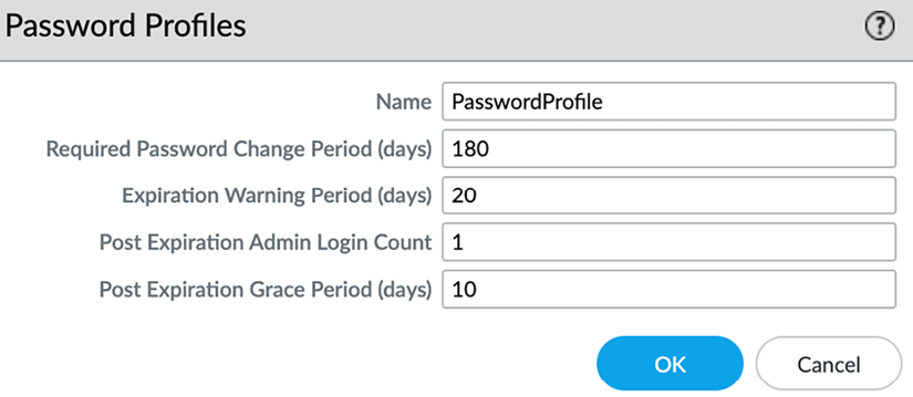 Figure 2.30 – Password Profiles 