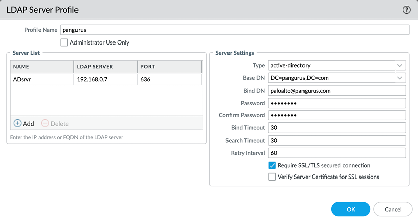 Figure 2.36 – LDAP Server Profile 