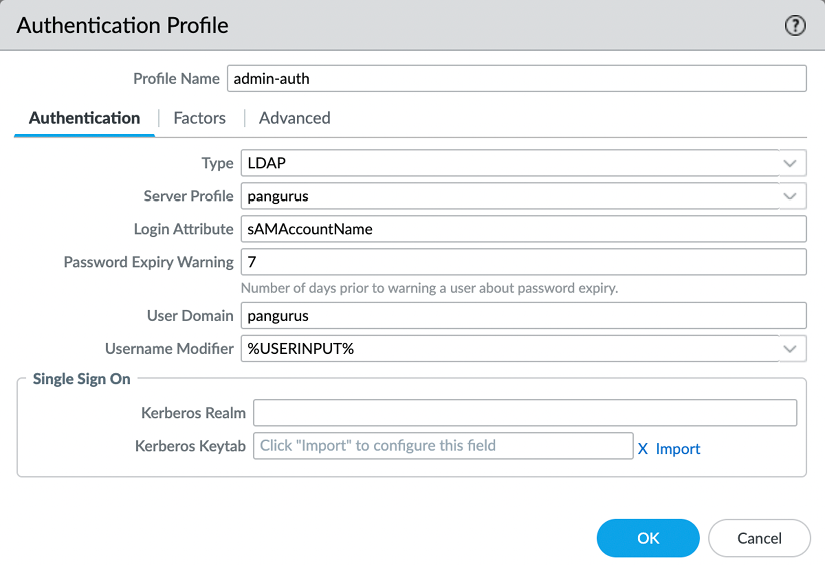 Figure 2.41 – Authentication profile LDAP example 