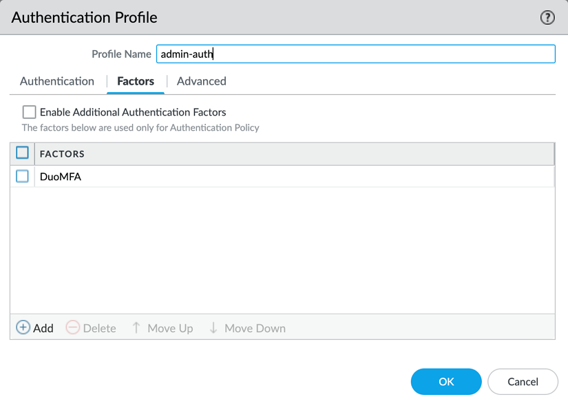 Figure 2.42 – Authentication profile MFA 