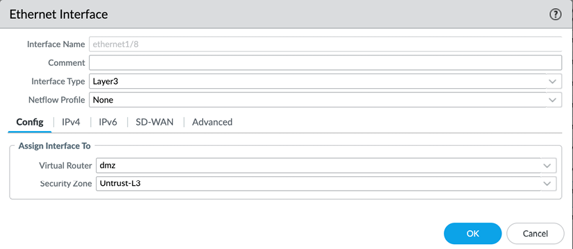 Figure 2.47 – Layer 3 interface configuration 