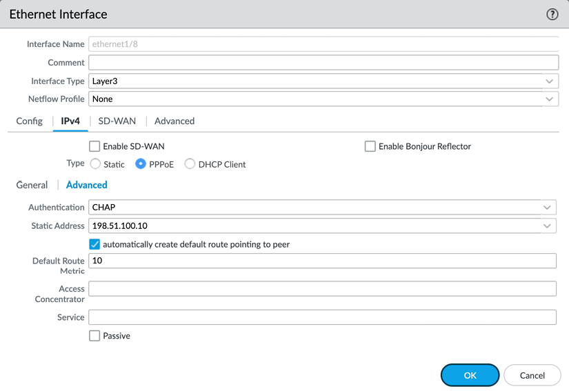 Figure 2.50 – Layer 3 PPPoE advanced options