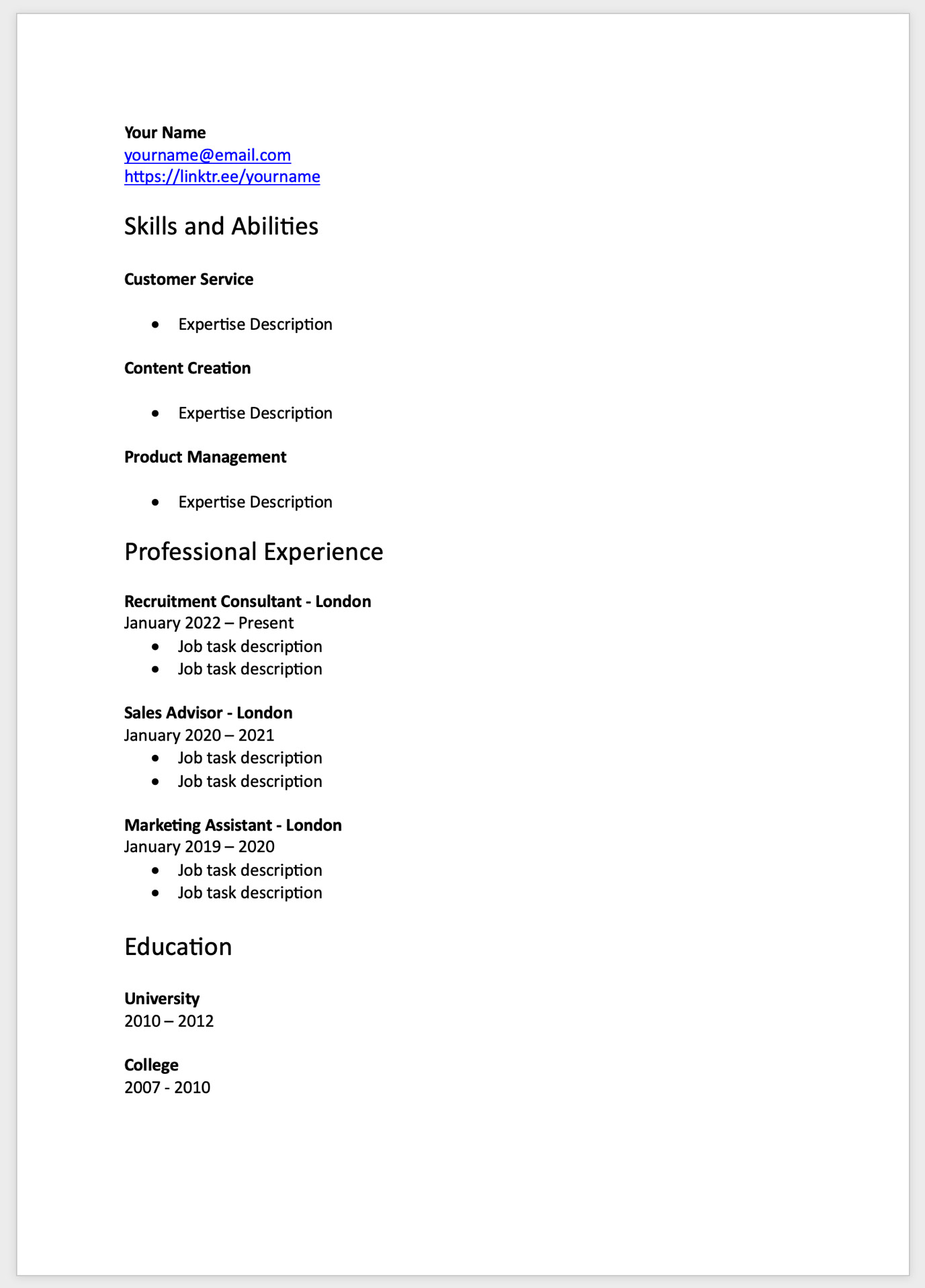 Figure 1.3: Functional resume